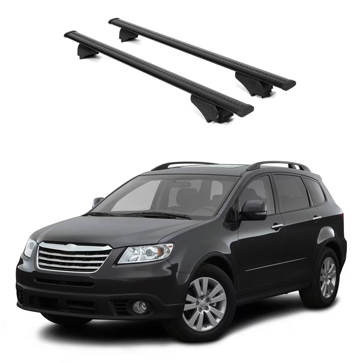 ERKUL Roof Rack Cross Bars for Subaru Tribeca 2008 2014 For Raised Rails  - Black