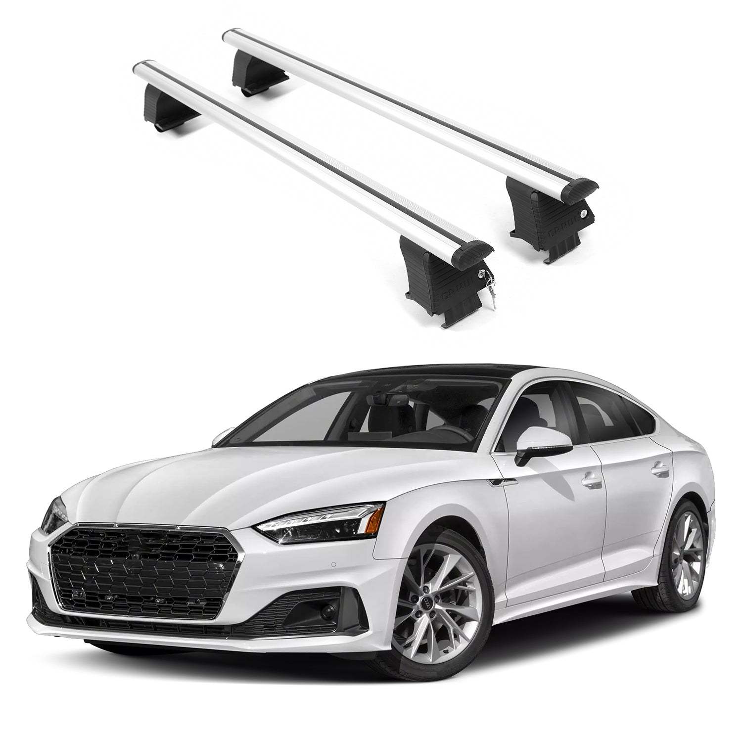 ERKUL Roof Rack Crossbars For AUDI A5 SPORTBACK 2018-2025 Naked Roof Aluminum Silver