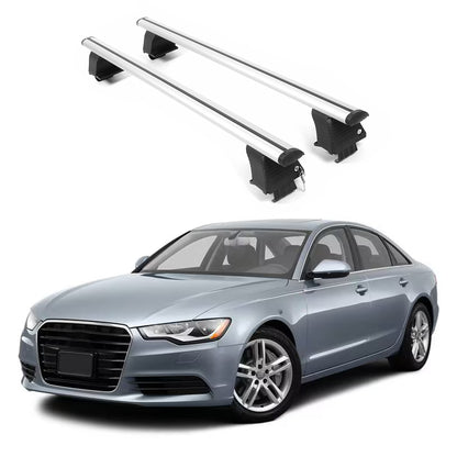 ERKUL Roof Rack Crossbars For AUDI A6 2012-2018 Naked Roof Aluminum Silver