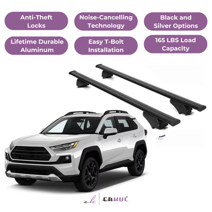 Roof Rack Cross Bars with Extended Bar Design for Toyota 4Runner 2010-2024  - Black