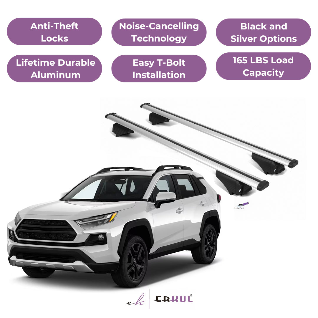 Roof Rack Cross Bars with Extended Bar Design for Toyota 4Runner 2010-2024 -Silver