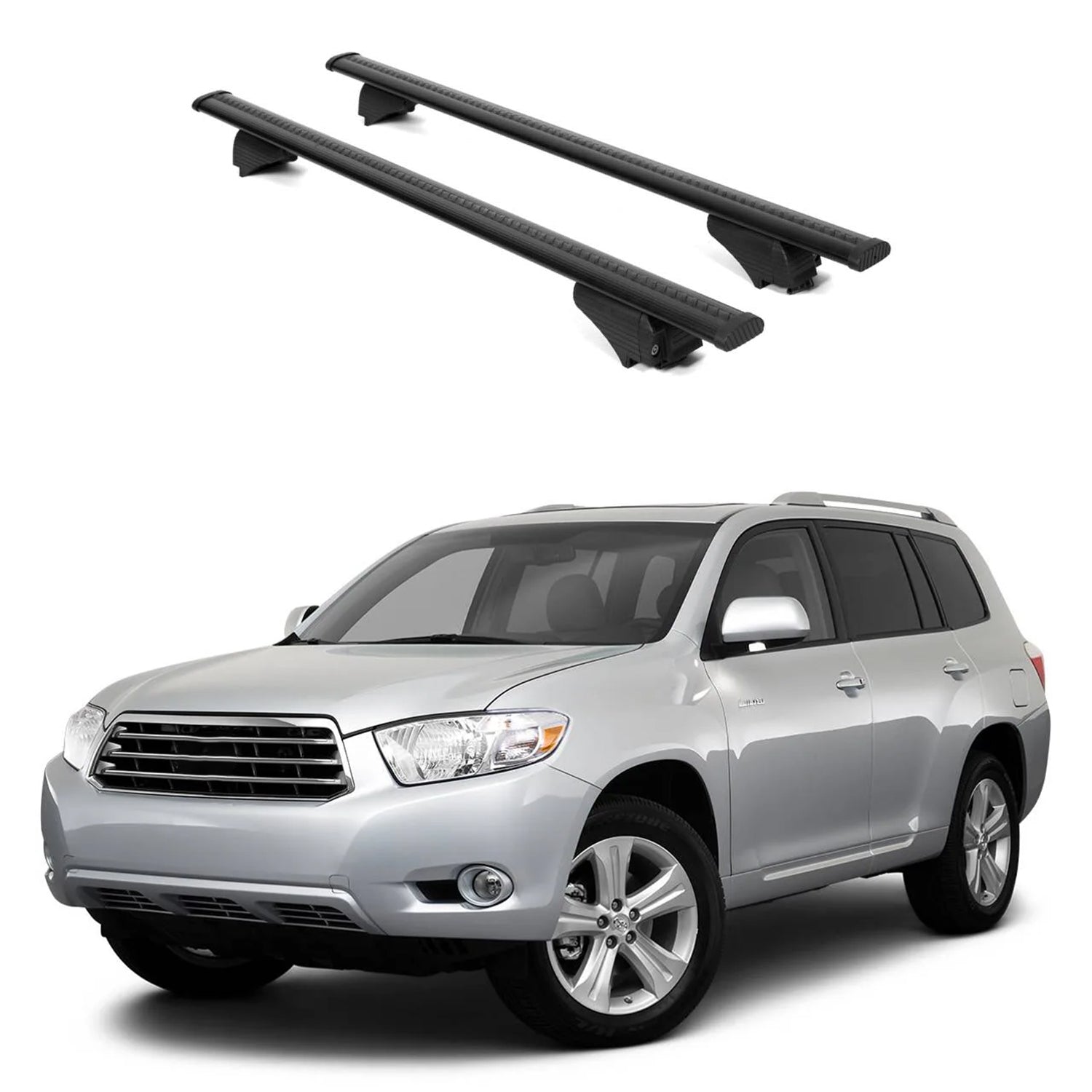 ERKUL Roof Rack Cross Bars for Toyota Highlander 2010 2013 For Raised Rails  - Black