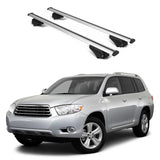 ERKUL Roof Rack Cross Bars for Toyota Highlander 2010 2013 | Aluminum Crossbars with Anti Theft Lock for Rooftop | Compatible with Raised Rails   - Silver