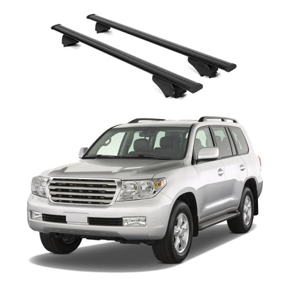 ERKUL Roof Rack Cross Bars for Toyota Land Cruiser 2008 2021 For Raised Rails  - Black