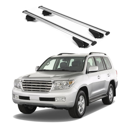 ERKUL Roof Rack Cross Bars for Toyota Land Cruiser 2008 2021 For Raised Rails  - Silver