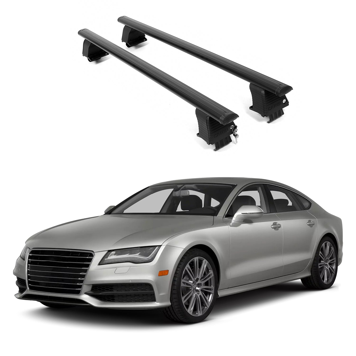 ERKUL Roof Rack Crossbars For AUDI A7 2012-2018 Naked Roof Aluminum Black
