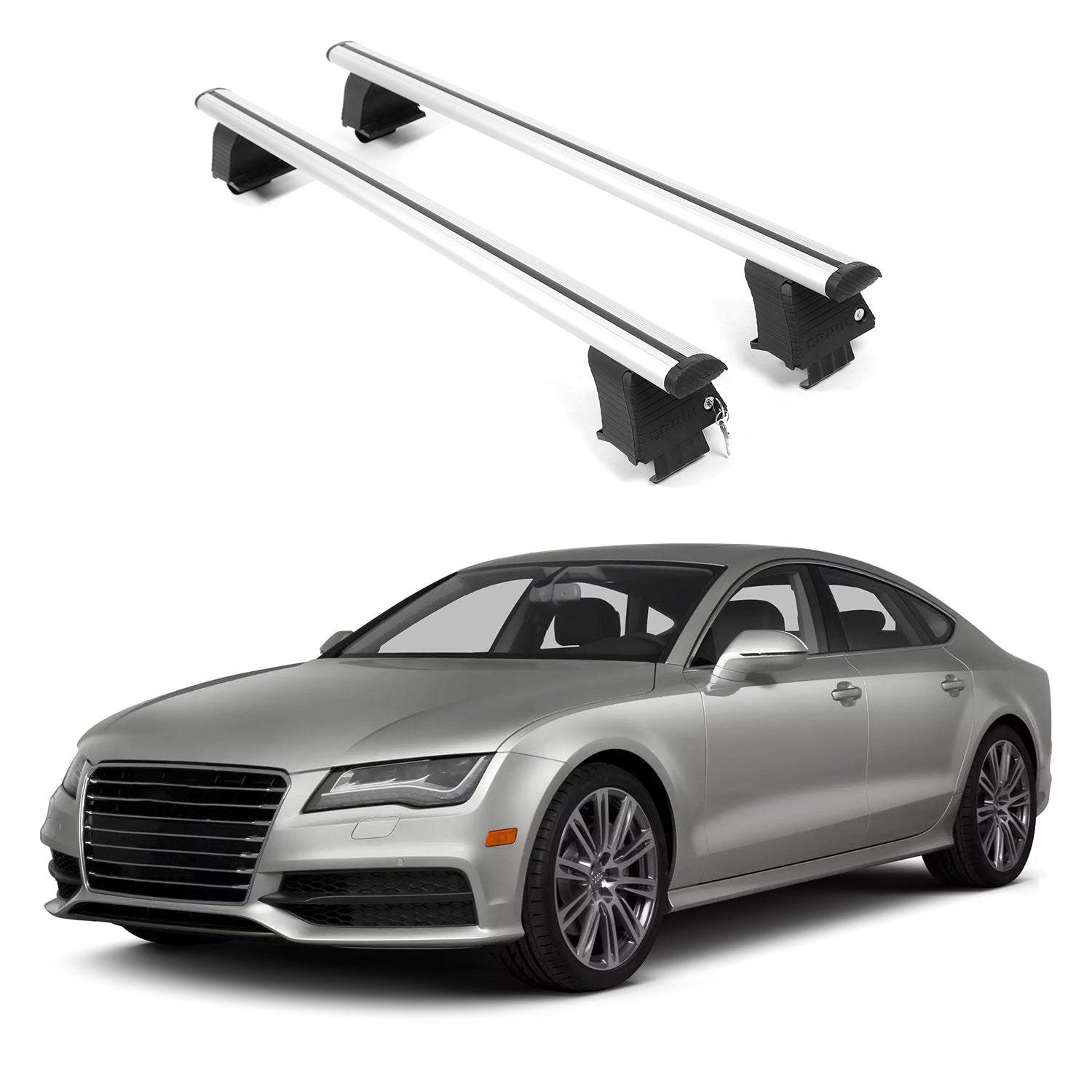 ERKUL Roof Rack Crossbars For AUDI A7 2012-2018 Naked Roof Aluminum Silver