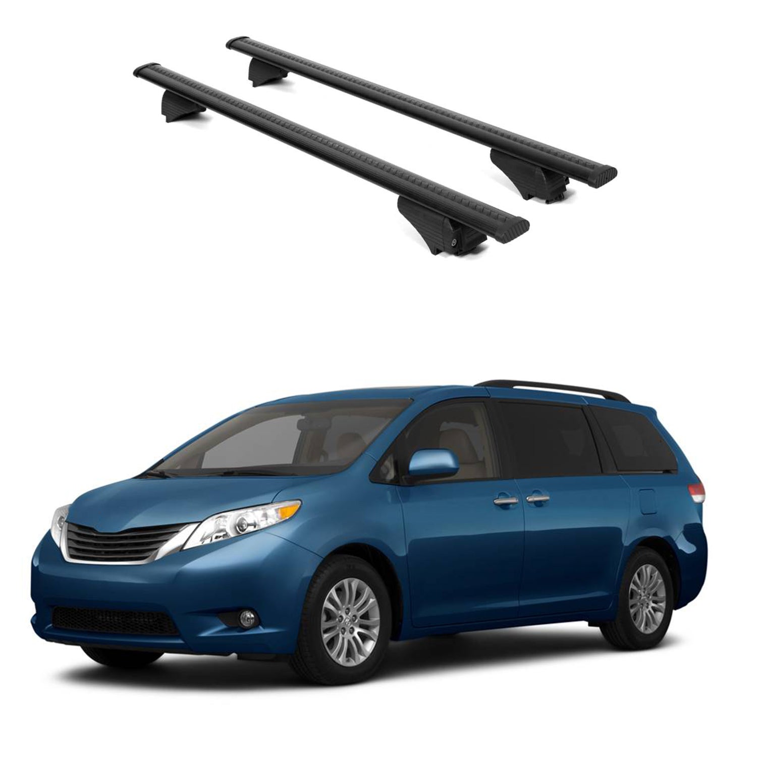 ERKUL Roof Rack Cross Bars for Toyota Sienna 2011 2020 For Raised Rails  - Black