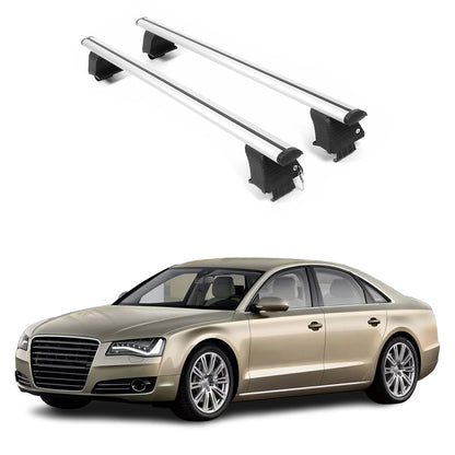 ERKUL Roof Rack Crossbars For AUDI A8 2011-2018 Naked Roof Aluminum Silver