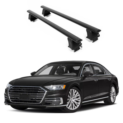 ERKUL Roof Rack Crossbars For AUDI A8 2019-2026 Naked Roof Aluminum Black