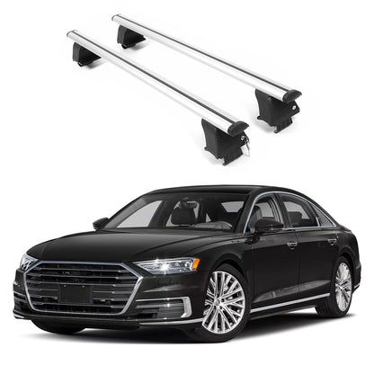 ERKUL Roof Rack Crossbars For AUDI A8 2019-2026 Naked Roof Aluminum Silver