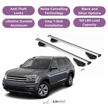 Roof Rack Cross Bars with Extended Bar Design for VW Atlas 2018-2025  - Silver