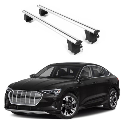 ERKUL Roof Rack Crossbars For AUDI E-TRON 2019-2023 Naked Roof Aluminum Silver