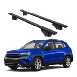 ERKUL Roof Rack Cross Bars for VW Volkswagen Taos 2022 2024 | Aluminum Crossbars with Anti Theft Lock for Rooftop | Compatible with Raised Rails   - Black