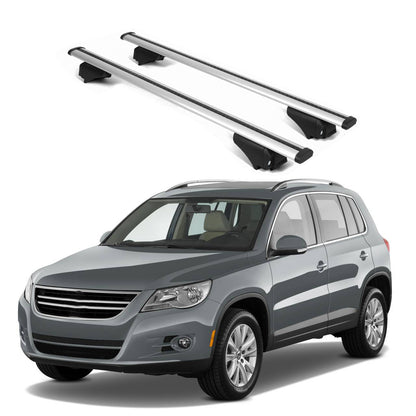 ERKUL Roof Rack Cross Bars for VW Volkswagen Tiguan 2008 2017 For Raised Rails  - Silver