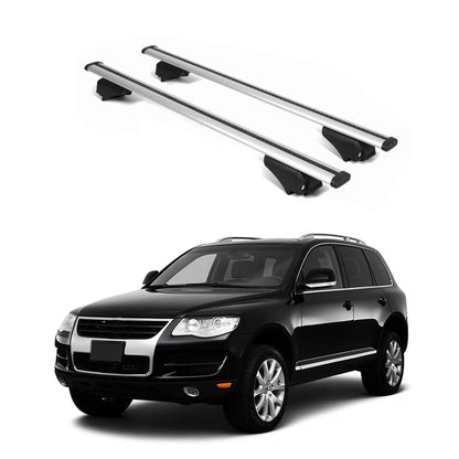 ERKUL Roof Rack Cross Bars for VW Volkswagen Touareg 2004 2010 For Raised Rails  - Silver