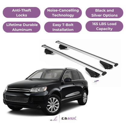 Roof Rack Cross Bars with Extended Bar Design for VW Touareg 2011-2018  - Silver