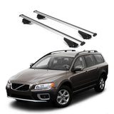 ERKUL Roof Rack Cross Bars for Volvo XC70 2008 2016 | Aluminum Crossbars with Anti Theft Lock for Rooftop | Compatible with Raised Rails   - Silver