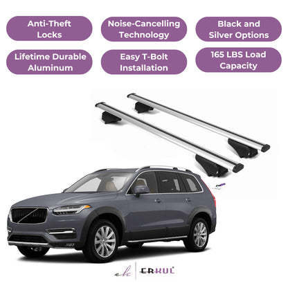 Roof Rack Cross Bars with Extended Bar Design for Volvo XC90 2016-2025  - Silver