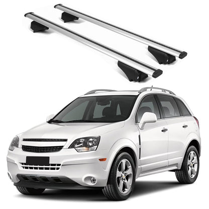 ERKUL Roof Rack Cross Bars for Chevrolet Chevy Captiva 2012 2015 For Raised Rails  - Silver