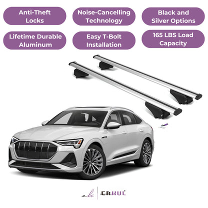 Roof Rack Cross Bars with Extended Bar Design for Audi e-tron Sportback 2020-2023 - Silver