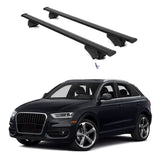 ERKUL Roof Rack Cross Bars for Audi Q3 2015-2018 | Aluminum Crossbars with Anti Theft Lock for Rooftop | Compatible with Flush Rails - Black