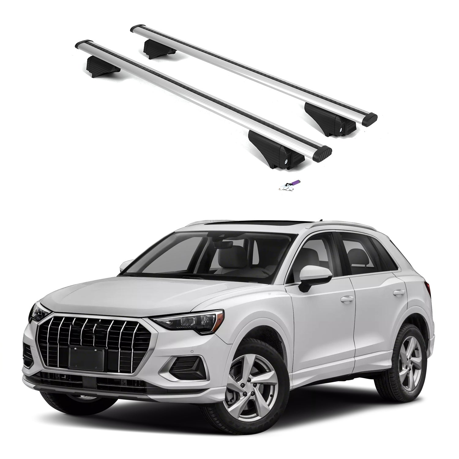 ERKUL Roof Rack Cross Bars for Audi Q3 2019-2025 with Flush Rails - Si ...