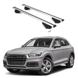 ERKUL Roof Rack Cross Bars for Audi Q5 2018-2024 | Aluminum Crossbars with Anti Theft Lock for Rooftop | Compatible with Flush Rails - Silver