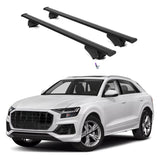 ERKUL Roof Rack Cross Bars for Audi Q8 2019-2024 | Aluminum Crossbars with Anti Theft Lock for Rooftop | Compatible with Flush Rails - Black