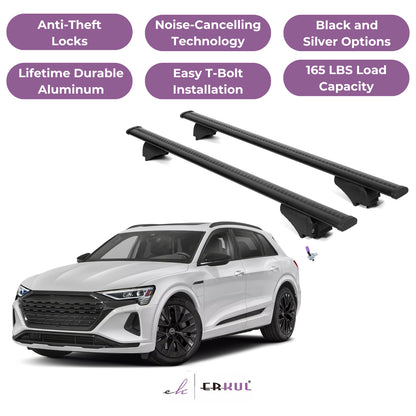 Roof Rack Cross Bars with Extended Bar Design for Audi Q8 e-tron 2024-2025  - Black