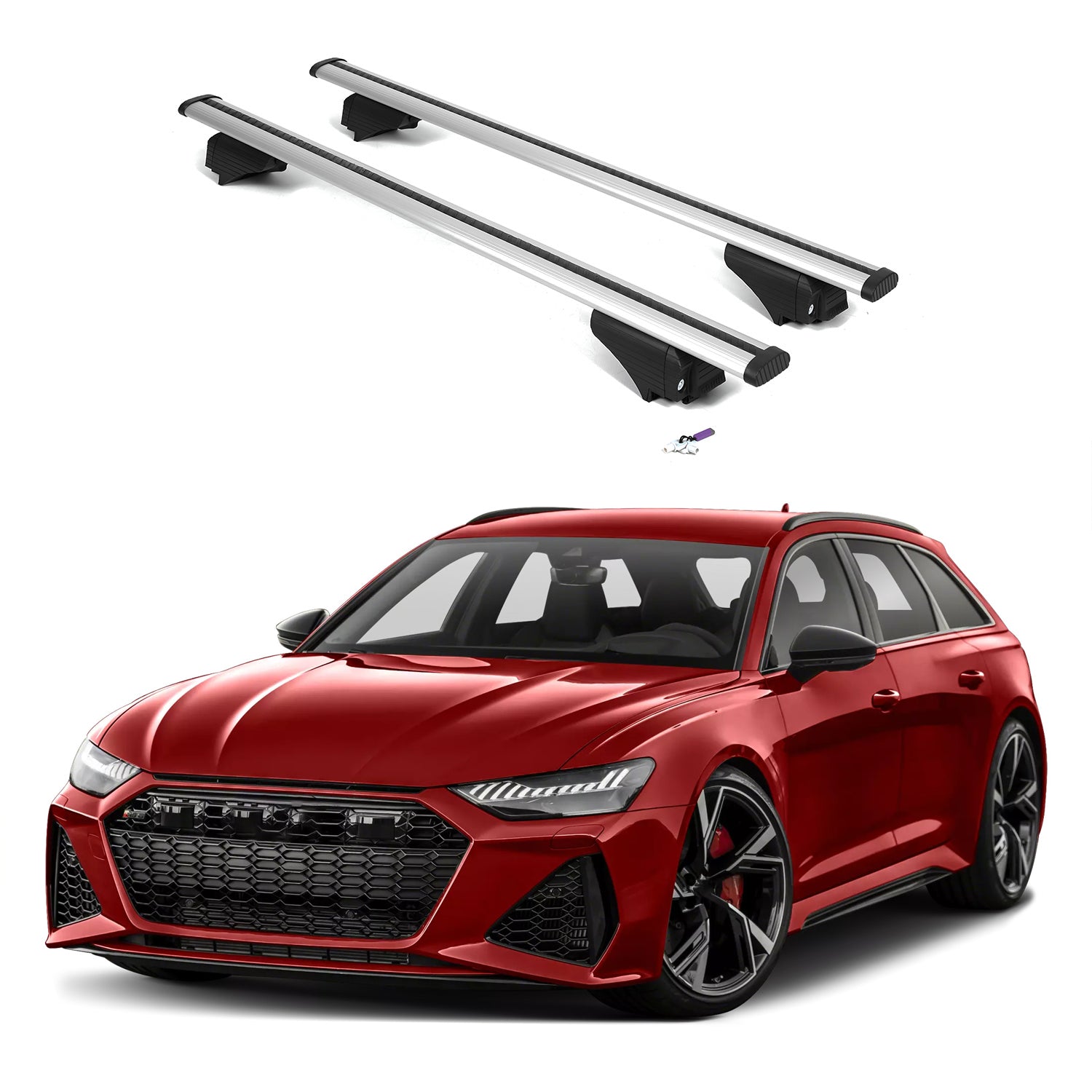 ERKUL Roof Rack Cross Bars for Audi RS6 RS6 Avant 2021-2025 - Silver