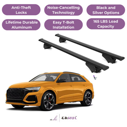 Roof Rack Cross Bars with Extended Bar Design for Audi RS Q8 2020-2025  - Black