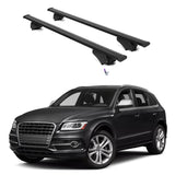 ERKUL Roof Rack Cross Bars for Audi SQ5 2014-2017 | Aluminum Crossbars with Anti Theft Lock for Rooftop | Compatible with Flush Rails - Black