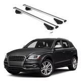 ERKUL Roof Rack Cross Bars for Audi SQ5 2014-2017 | Aluminum Crossbars with Anti Theft Lock for Rooftop | Compatible with Flush Rails - Silver