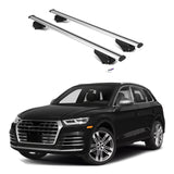 ERKUL Roof Rack Cross Bars for Audi SQ5 2018-2024 | Aluminum Crossbars with Anti Theft Lock for Rooftop | Compatible with Flush Rails - Silver