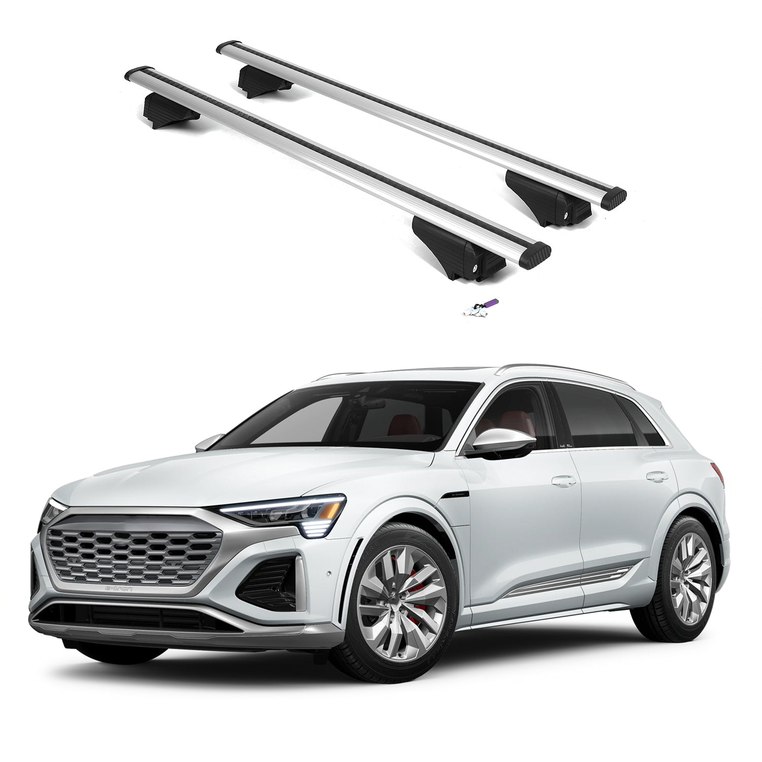 ERKUL Roof Rack Cross Bars for Audi SQ8 e-tron 2024-2025 - Flush Rails - Silver