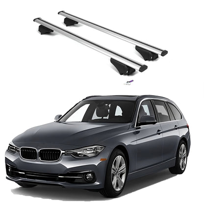 ERKUL Roof Rack Cross Bars for BMW 3 Series Touring F31 2012-2019  - Silver