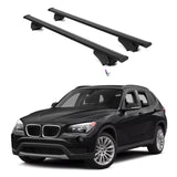 ERKUL Roof Rack Cross Bars for BMW X1 E84 2011-2015 | Aluminum Crossbars with Anti Theft Lock for Rooftop | Compatible with Flush Rails - Black