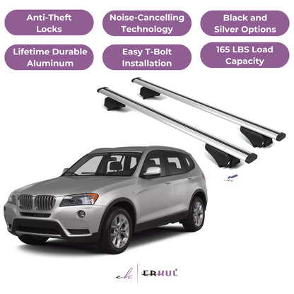 Roof Rack Cross Bars with Extended Bar Design for BMW X3 F25 2011-2017  - Silver