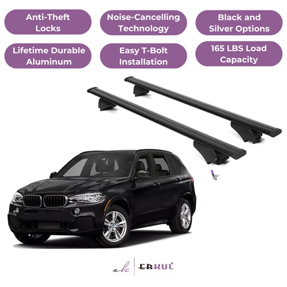 Roof Rack Cross Bars with Extended Bar Design for BMW X5 F15 2014-2018  - Black