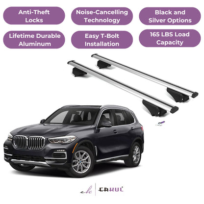 Roof Rack Cross Bars with Extended Bar Design for BMW X5 G05 2019-2025  - Silver