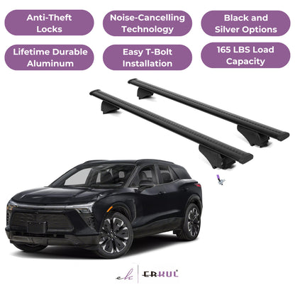 Roof Rack Cross Bars with Extended Bar Design for Chevrolet Chevy Blazer EV 2024-2025 - Black