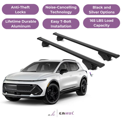 Roof Rack Cross Bars with Extended Bar Design for Chevrolet Chevy Equinox EV 2024-2025 - Black