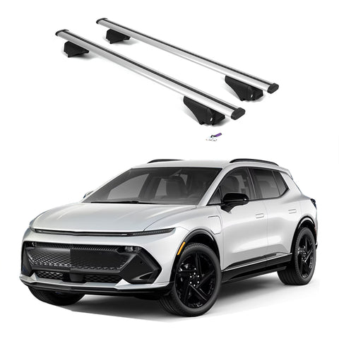 ERKUL Roof Rack Cross Bars for Chevrolet Chevy Equinox EV 2024-2025 | Aluminum Crossbars with Anti Theft Lock for Rooftop | Compatible with Flush Rails - Silver