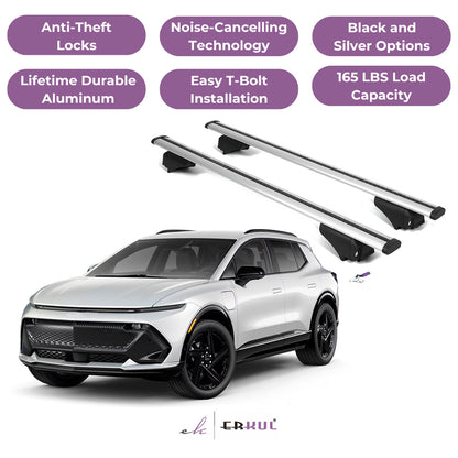 Roof Rack Cross Bars with Extended Bar Design for Chevrolet Chevy Equinox EV 2024-2025 - Silver