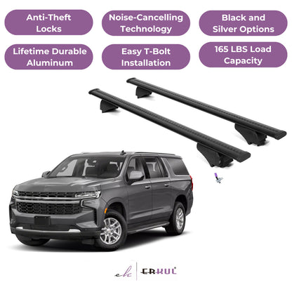 Roof Rack Cross Bars with Extended Bar Design for Chevrolet Chevy Suburban 2021-2025 - Black