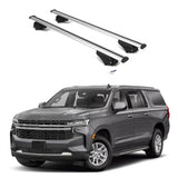 ERKUL Roof Rack Cross Bars for Chevrolet Chevy Suburban 2021-2024 | Aluminum Crossbars with Anti Theft Lock for Rooftop | Compatible with Flush Rails - Silver