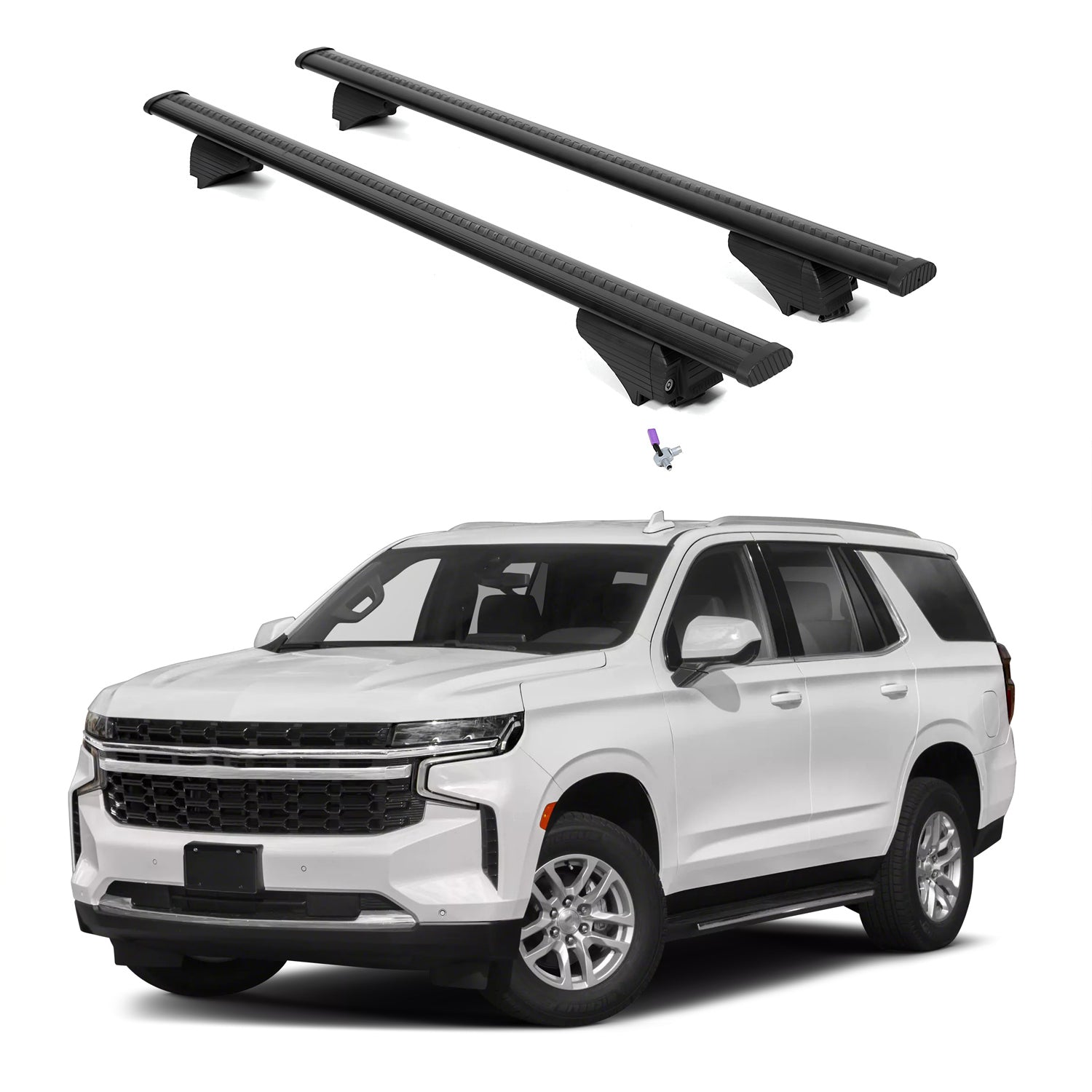 ERKUL Roof Rack Cross Bars for Chevy Tahoe 2021-2025 with Flush Rails - Black