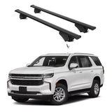 ERKUL Roof Rack Cross Bars for Chevrolet Chevy Tahoe 2021-2024 | Aluminum Crossbars with Anti Theft Lock for Rooftop | Compatible with Flush Rails - Black