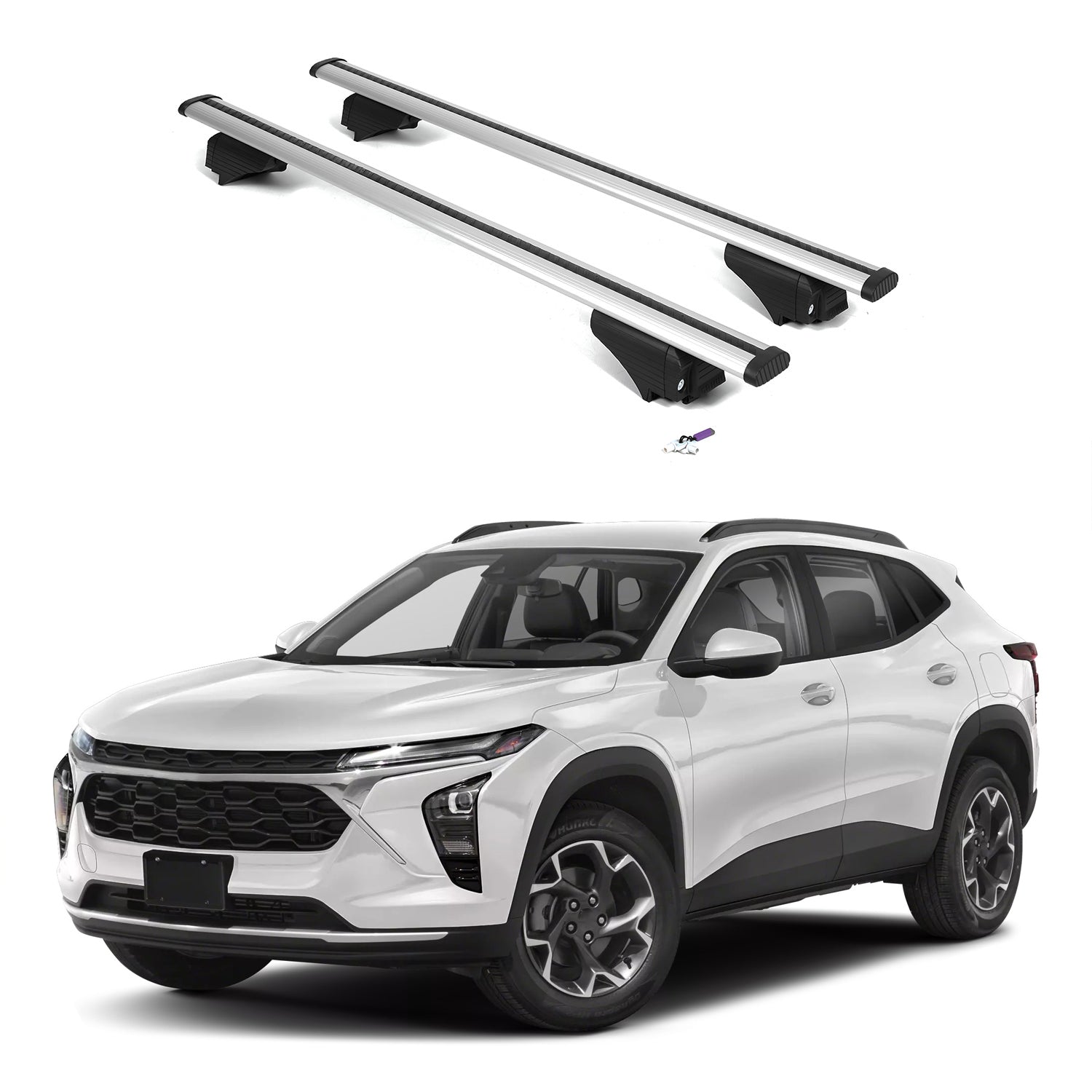 ERKUL Roof Rack Cross Bars for Chevy Trax 2023-2025 with Flush Rails - Silver